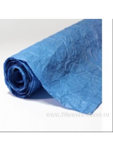 Бумага эколюкс 70-75 см х5 м с серебром цвет синий RP/S06