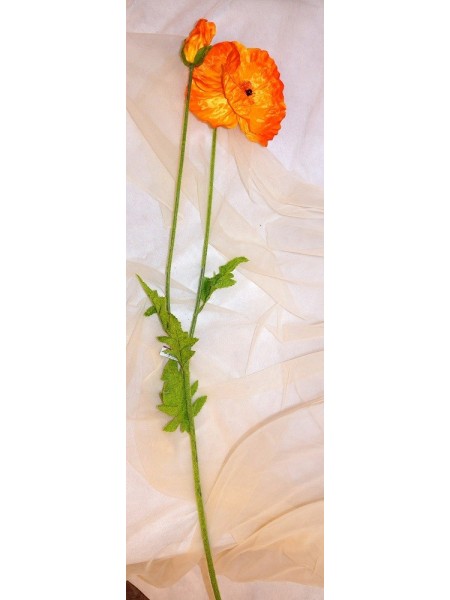 Мак оранжевый цветок искусственный 105см