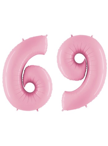 Фольга шар Цифра 6/9 40"/100 см пастель Pink GRABO Италия