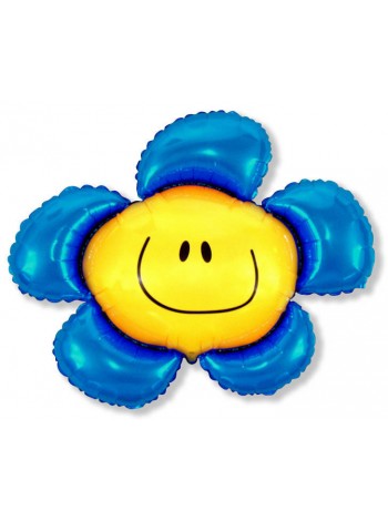 Фольга шар Цветочек солнечная улыбка синий 41"/102,5 см 1 шт Испания