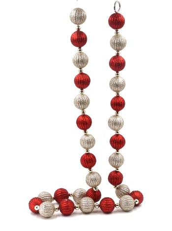 Гирлянда Бусы 145 х3,6 см цвет шампань/красный пенополистирол HS-43-7