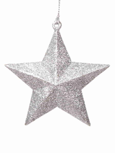 Звезда в серебре глиттер 10 х 9,5 х 3,5 см полипропилен  новый год