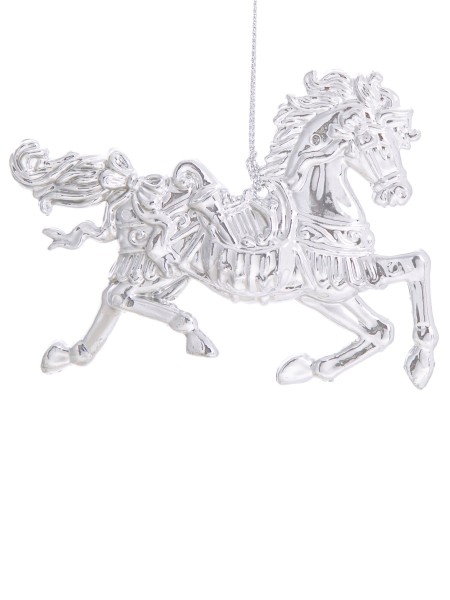 Лошадка 11,5 х2,5 х9 см полипропилен цвет серебряный