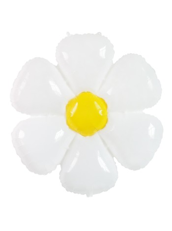 Фольга шар фигура Цветок ромашка белая Китай 43"/ 109 см