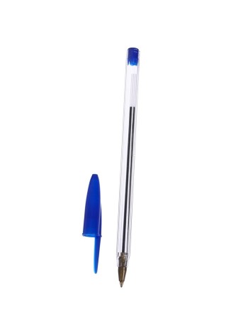 Ручка шариковая 0,7 мм синяя корпус прозрачный