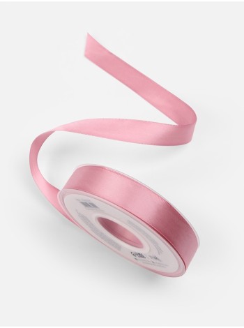 Лента атлас 2 см х23 м 2-х сторонняя цвет розовый №158