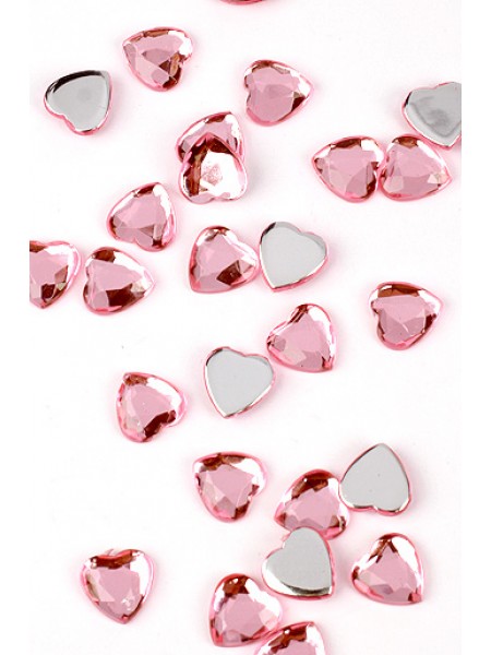Стразы сердца 410-61 d10 мм цвет розоовый цена за 1 шт