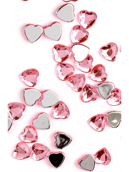 Стразы сердца 414-61 d14 мм цвет розовый цена за 1 шт