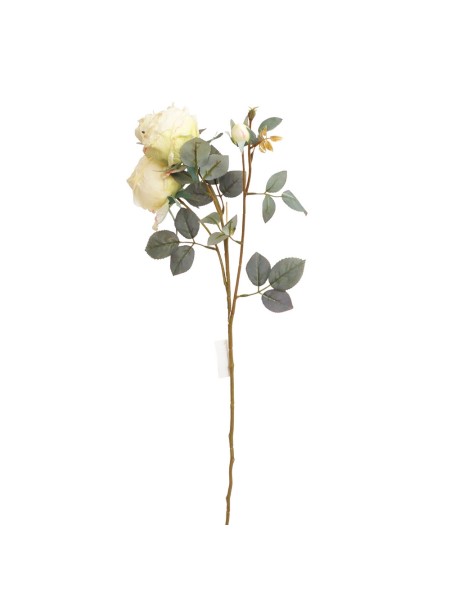 Роза 65 см 3 цветка с бутонами цвет белый HS-6-25