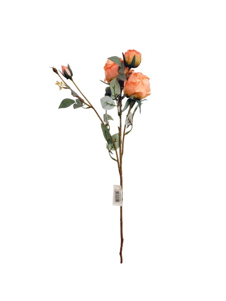 Роза 65 см 3 цветка с бутонами цвет розовый HS-6-25