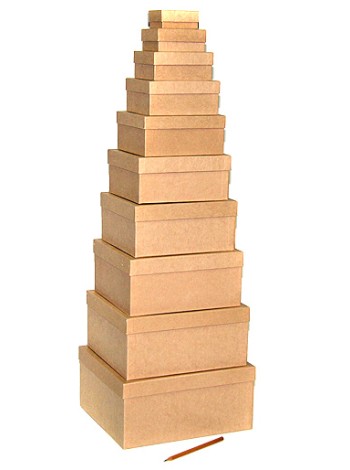 Коробка крафт 6,5 х5 х3-24,5 х22,5 х11,5 см 103/000 набор 10 шт прямоугольник цвет натуральный