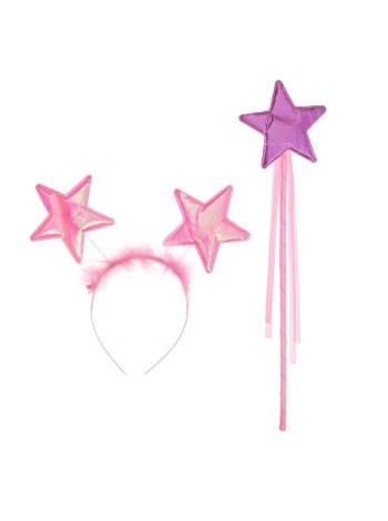 Набор Звезда 2 предмета - жезл и ободок цвет розовый