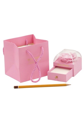 Коробка подарочная с настоящей розой для ювелирных изделий
