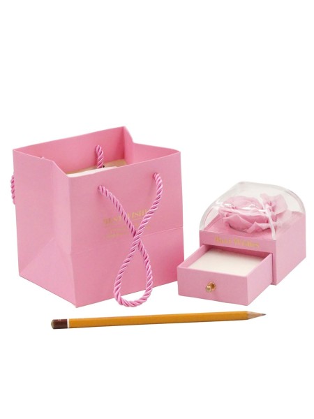 Коробка подарочная с настоящей розой для ювелирных изделий