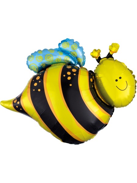 Фольга шар Веселая пчела 14"/36 см 1шт Китай