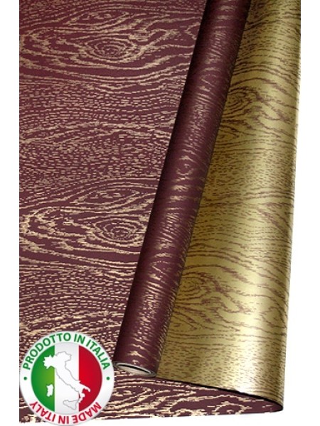 Бумага капелла 70 см х10 м 42/602-15 двусторонняя Дубовая доска шоколад с золотом