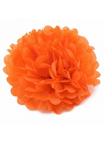 Подвеска Цветок объемный бумажная тишью 20 см цвет оранжевый