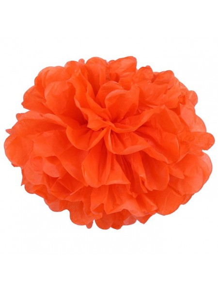 Подвеска Цветок объемный бумажная тишью 15 см цвет оранжевый