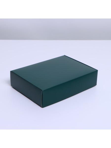 Коробка складная 21 х15 х5 см цвет изумрудный