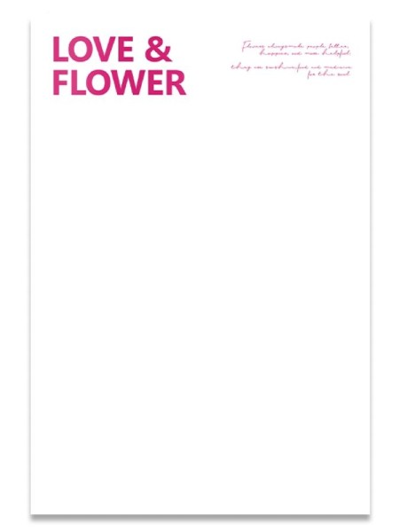 Бумага упаковочная 30 х45 см 10 л Love с фольгированной надписью цвет ярко-розовый