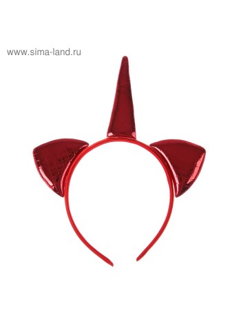 Ободок Единорог цвет красный