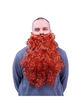 Борода 50 см рыжая карнавальная