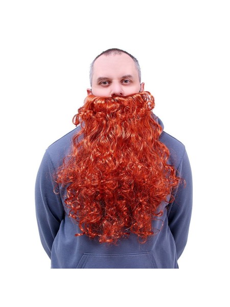 Борода 50 см рыжая карнавальная