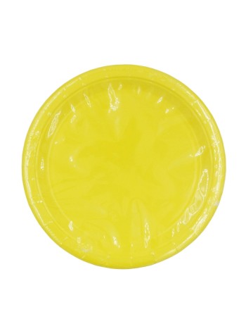 Тарелка бумага 12 шт 23 см однотонная цвет желтый HS-16-2