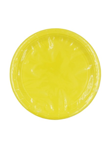 Тарелка бумага 12 шт 23 см однотонная цвет желтый HS-16-2