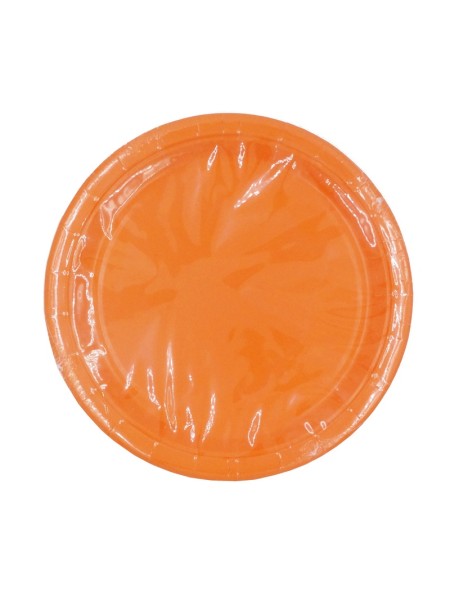 Тарелка бумага 12 шт 23 см однотонная цвет оранжевый HS-16-2