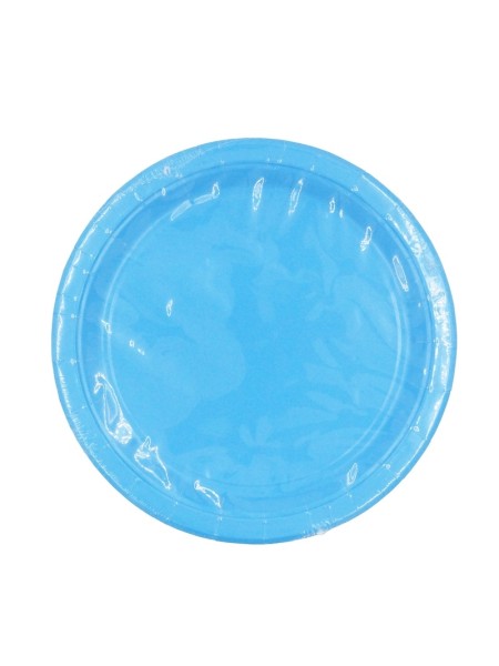 Тарелка бумага 12 шт 23 см однотонная цвет голубой HS-16-2