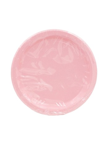 Тарелка бумага 12 шт 23 см однотонная цвет розовый HS-16-2