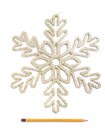 Снежинка 28 см блеск пластик цвет золото/серебро HS-14-18