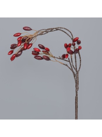 Ветка с красными ягодами 60 см декоративная
