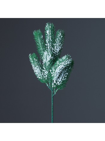 Ветка еловая заснеженная 33 см декоративная