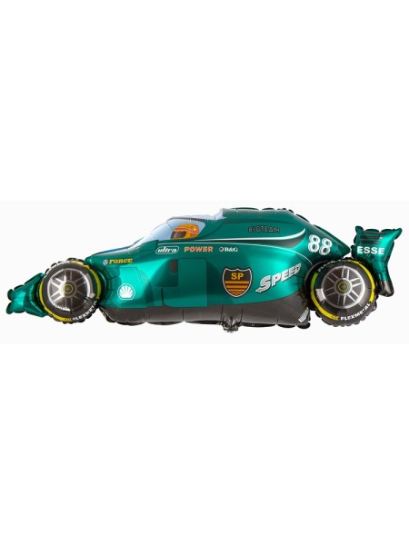 Фольга шар Машина гоночная зеленая 18"/45CM.H X 36"/92CM Испания