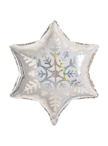 Фольга шар фигура Снежинка блеск 19,7"/50 см