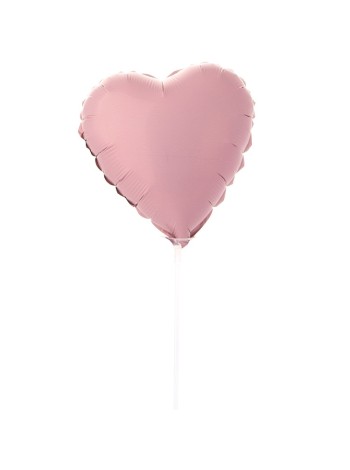 Фольга шар Сердце 9"/23 см цвет пыльная роза набор 5 шт Aqura с клапаном