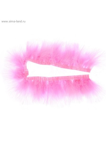 Лента перьев для декора размер 1 шт 50х6 см цвет Розовый