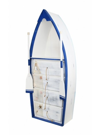 Комод Морской 4 секции 134 х57 см цвет белый с синим HS-24-27