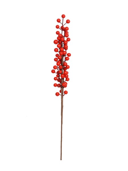 Ветка с ягодой 60 см цвет красный  HS-26-24
