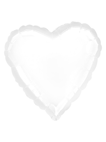 Фольга шар Сердце 30" Пастель WHITE