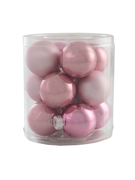 Шар стекло 4 см набор 12 шт цвет розовый FA1789-4