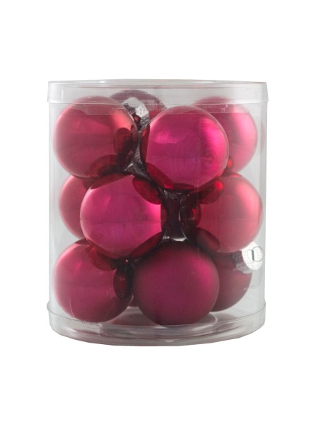 Шар стекло 4 см набор 12 шт цвет темно-розовый FА1790-4