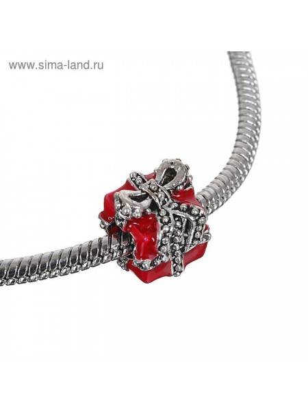 Талисман подарок цвет красный в серебре 0,8 см × 0,8 см × 0,9 см
