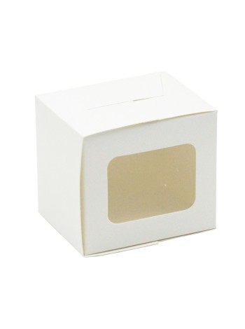 Коробка складная 9 х8 х7,5 см с окном цвет белый HS-47-1