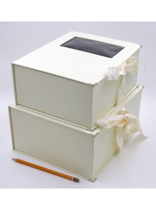 Коробка картон 26 х22,5 х11 см набор 2 шт с окном цвет микс HS-12-6