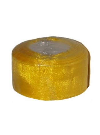 Лента органза 4 см х23 м цвет желтый NOR-40-25-645