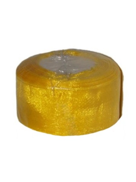 Лента органза 4 см х23 м цвет желтый NOR-40-25-645