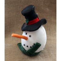 Голова снеговика в шляпе и шарфике 16 х21 х32 см